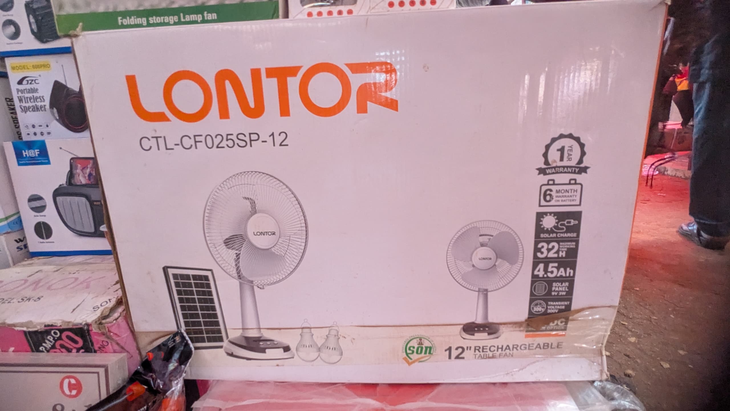 Ventilateur rechargeable Lontor de 12 pouces